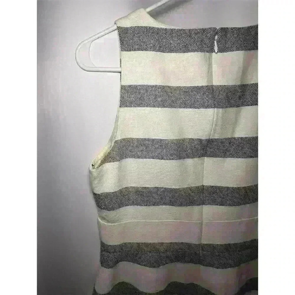 J. Crew Women's Gray Striped Sleeveless Sheath Midi Dress Size 4 - Picture 9 of 12